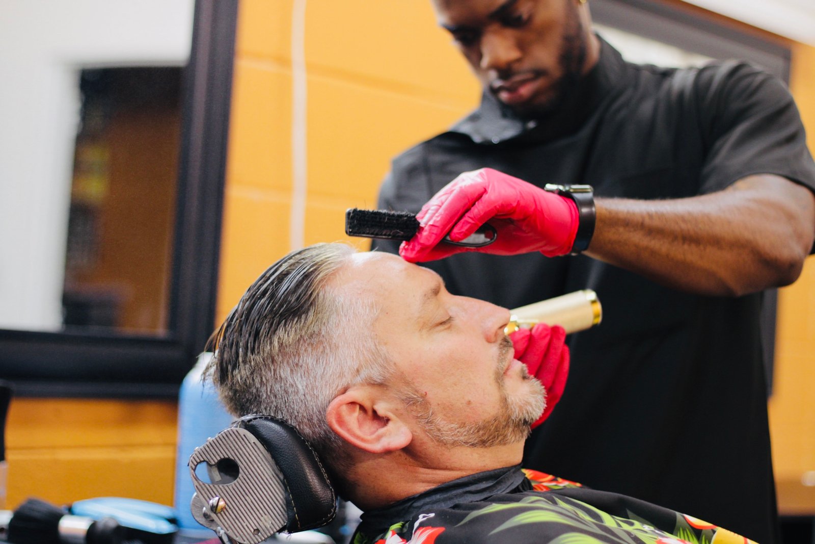 A clean and sharp haircut and beard trim